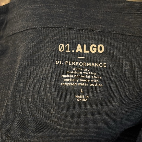 01. Algo men’s blue long sleeve button down shirt size large - Picture 7 of 8